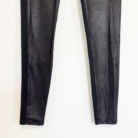 Spanx Faux Leather Front Ponte Knit High Rise Leggings Contemporary Black Large - Picture 4 of 10